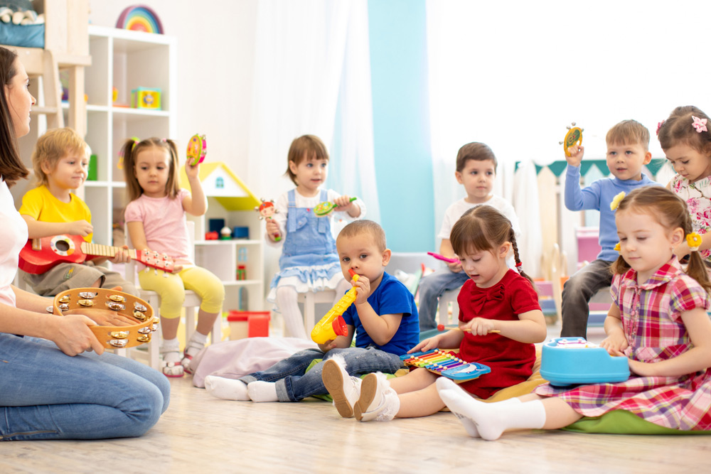 Children Playing Different Musical Toys