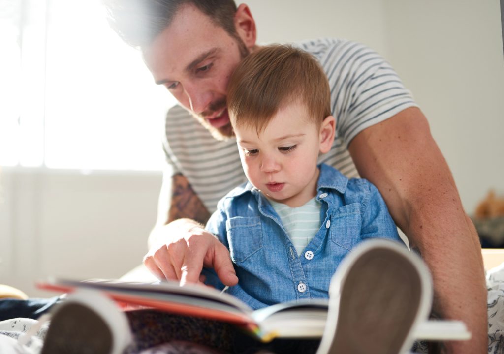 dad reading to child
