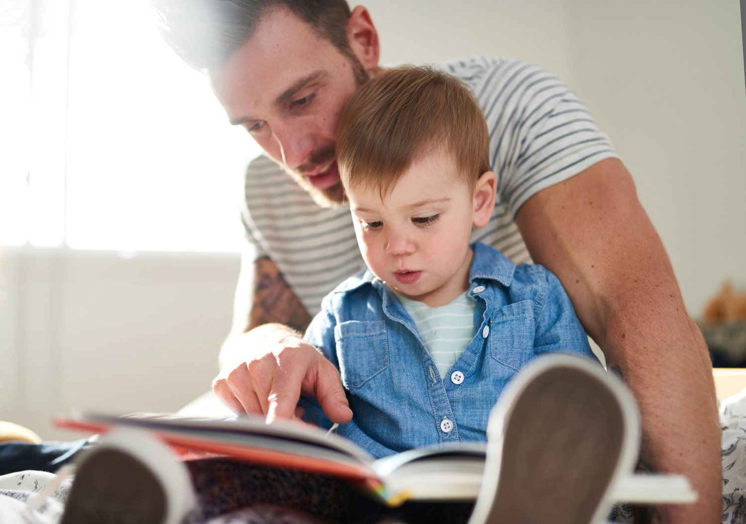 dad reading to child